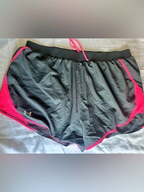 Under Armour Gray Shorts with Pink Drawstring